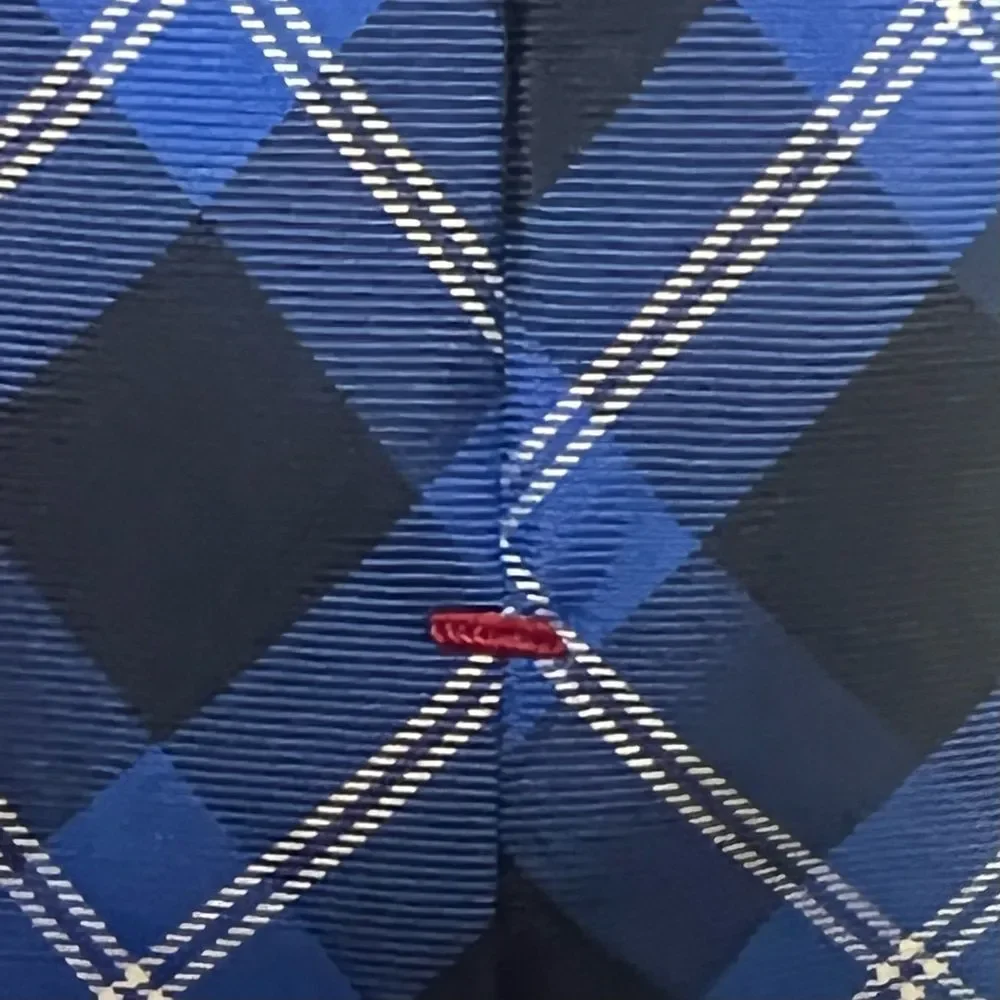 Tommy Hilfiger 100% Silk Tartan Plaid Designer‎ Tie Blue Preppy Business Necktie